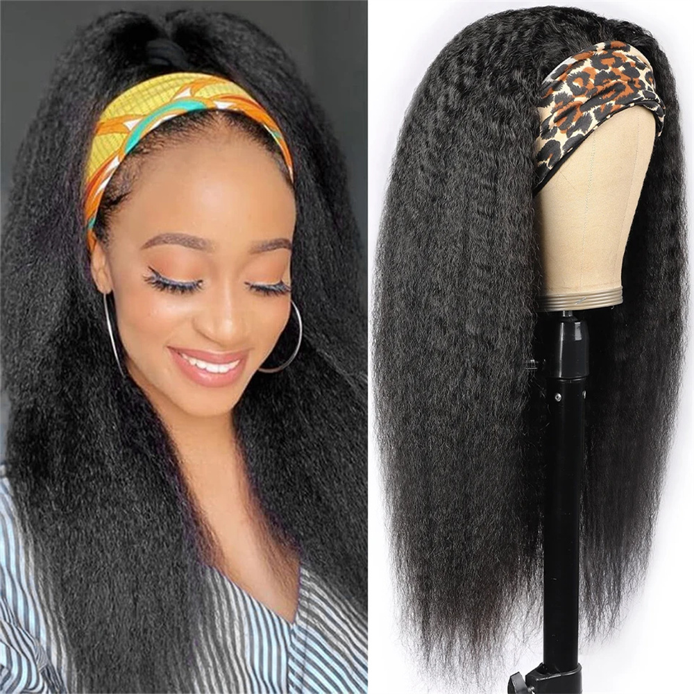 Hair Care Women - Kinky Straight Headband Wig Human Hair