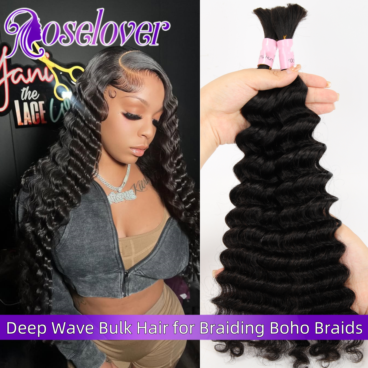 Hair Care Color - ROSELOVER 16Inch 100G 15A Bulk 2