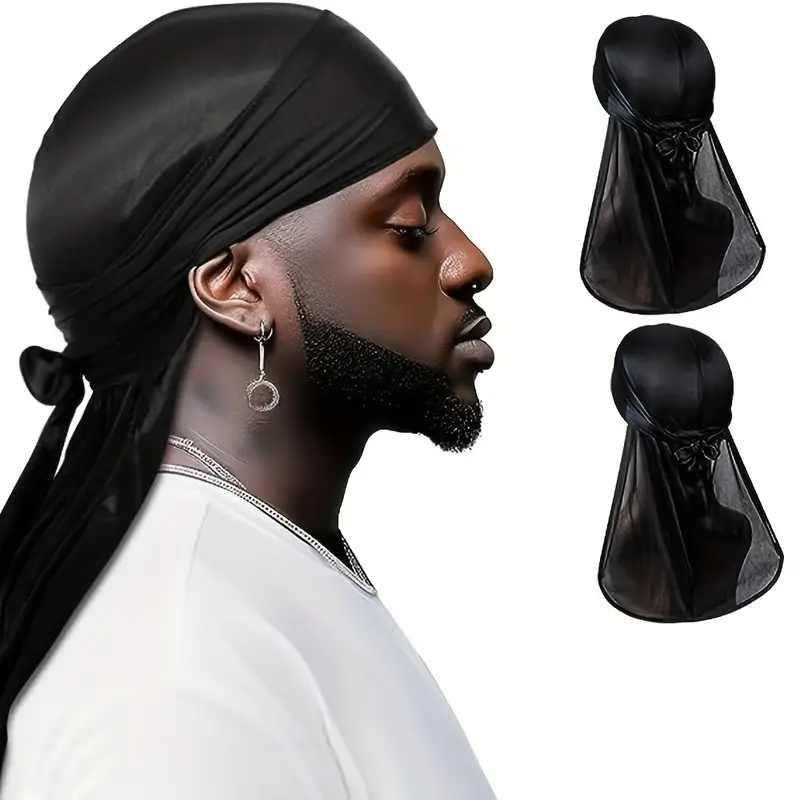 Satin Hair Bonnet - Unisex Silky Long Tail Durag Pirate