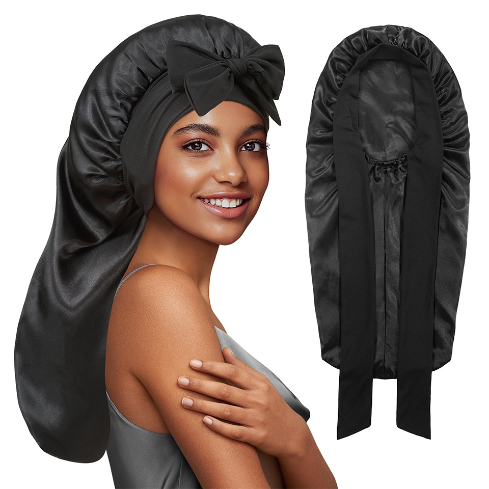 Satin Hair Bonnet - 2pcs Extra-Large Satin Bonnets, Soft and