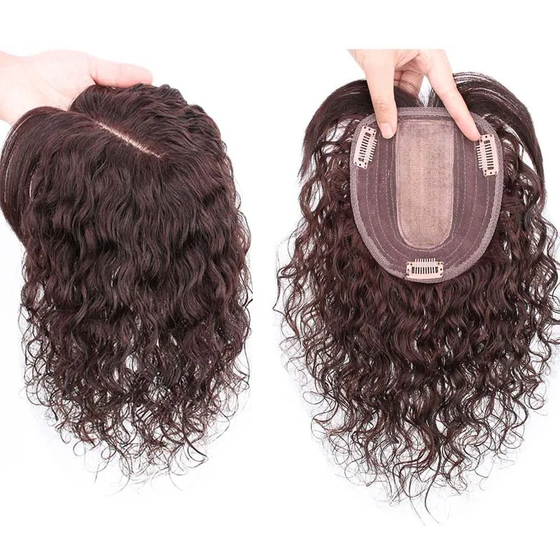 Hair Care Women - 13x13cm Human Hair Curly Hairpiece Suitable