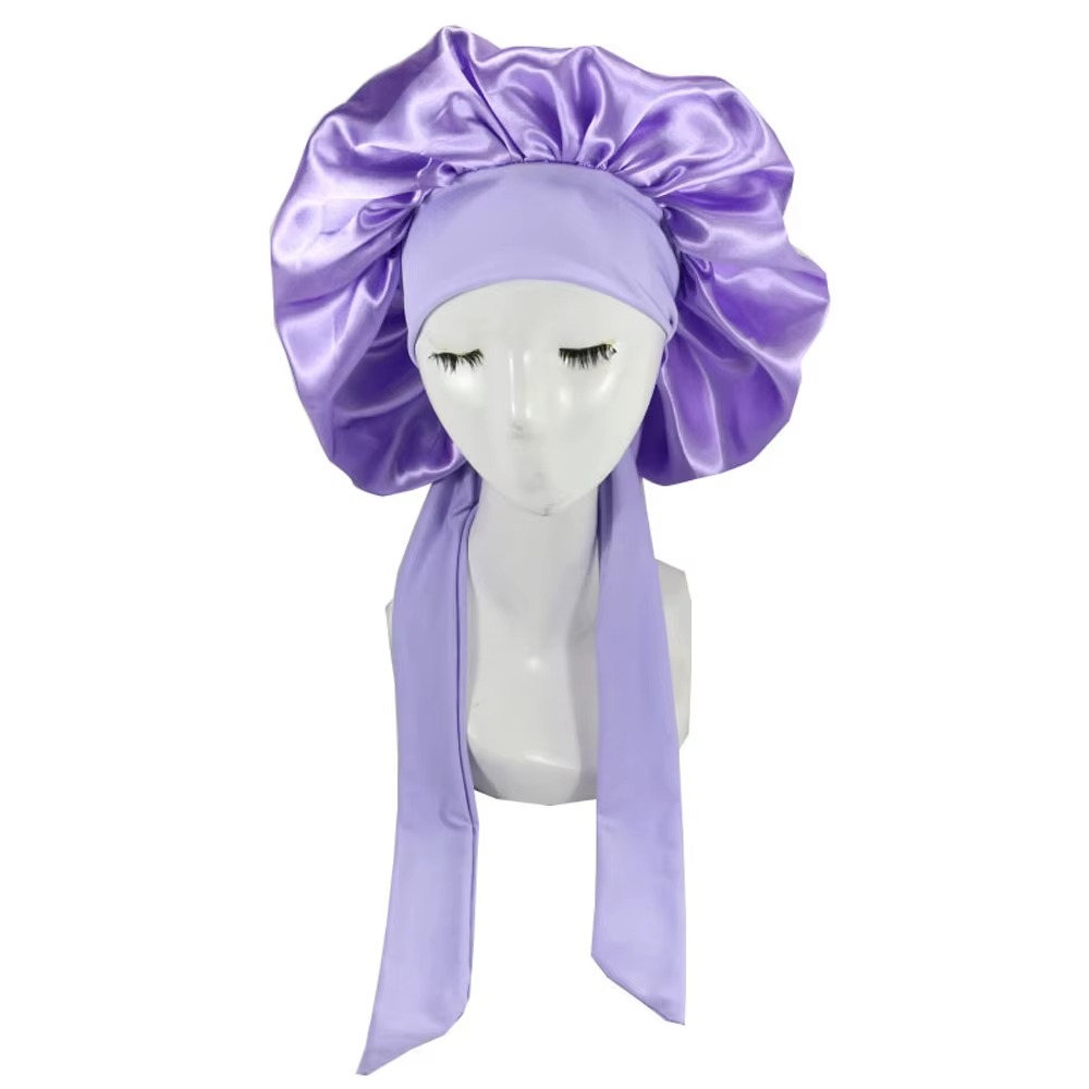 New Satin Solid Sleeping Hat W - مراجعة Satin Hair Bonnet وسعره