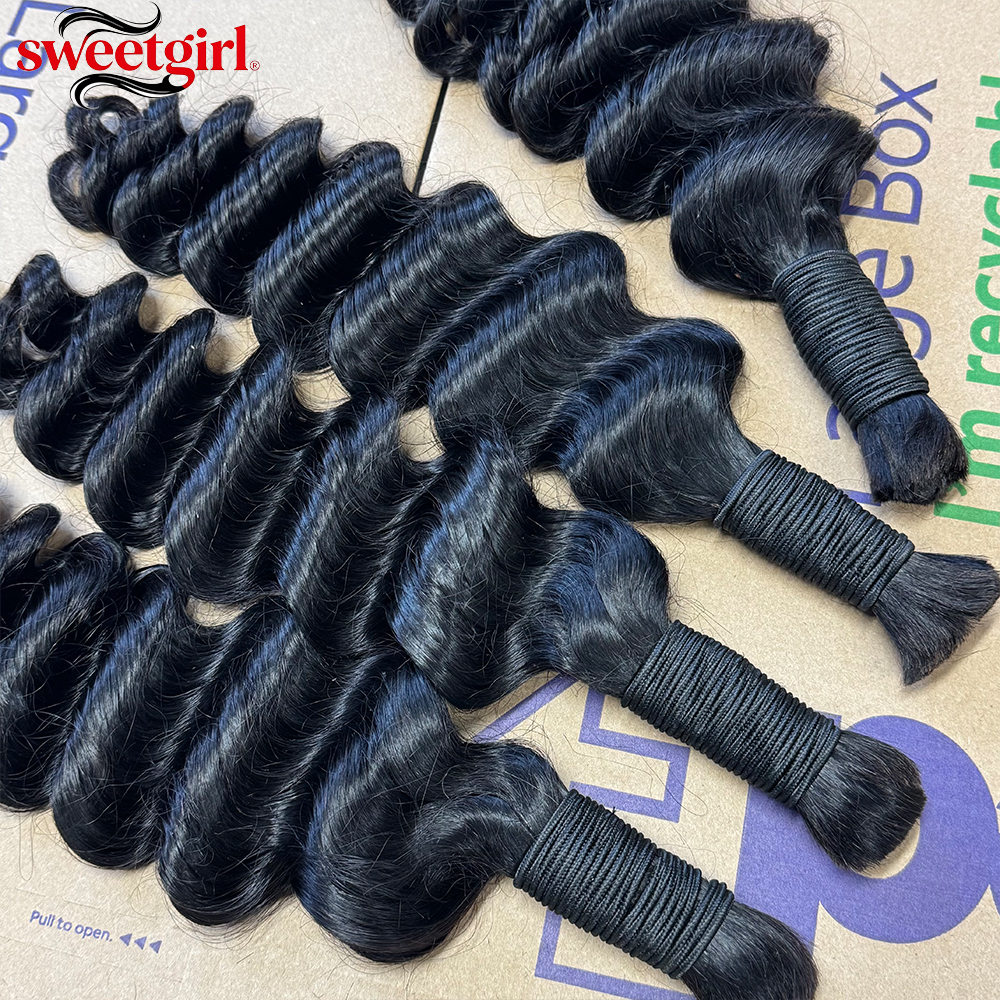 12A Deep Wave Human Hair Bulk  - مراجعة Hair Care Color وسعره