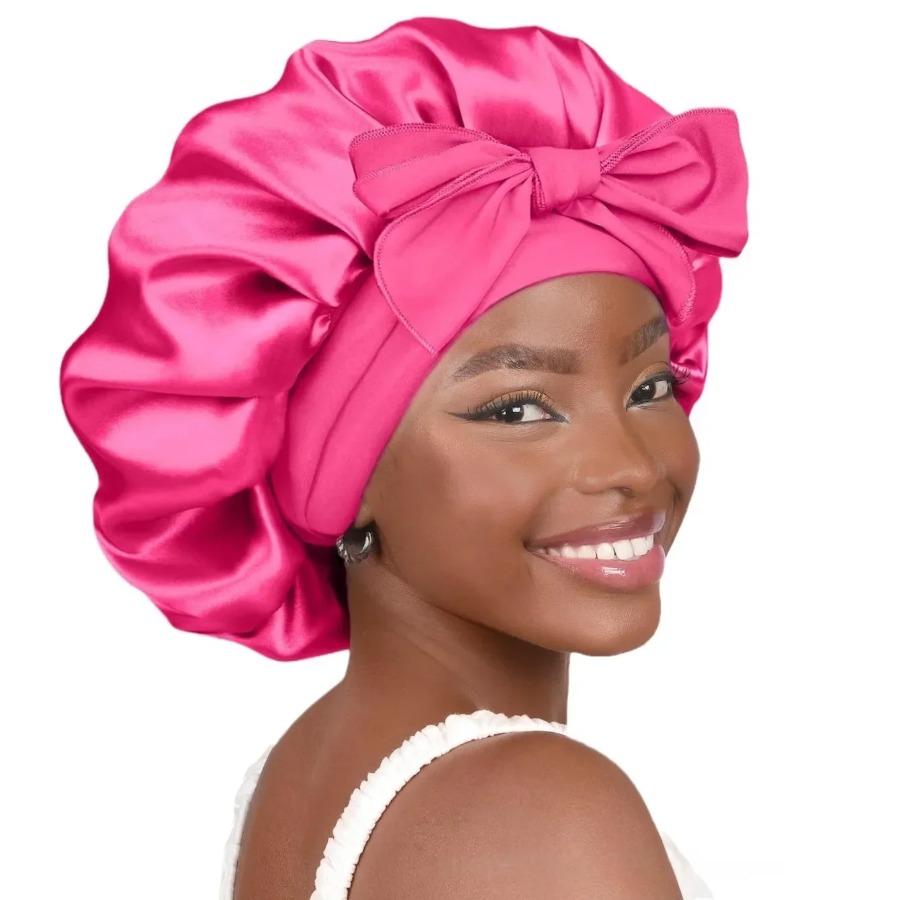 New Satin Solid Sleeping Hat W - مراجعة Satin Hair Bonnet وسعره