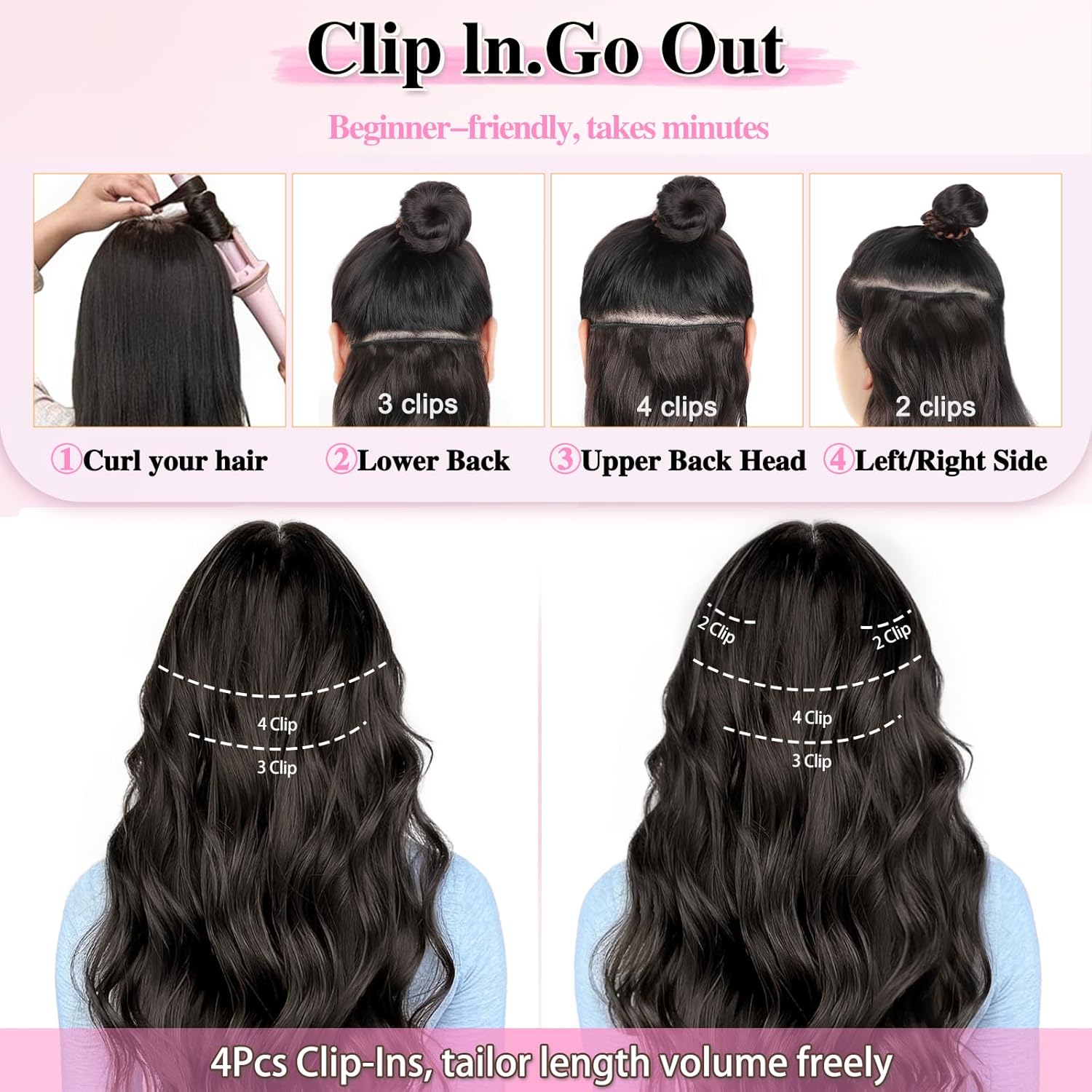 Clip in Long Wavy Hair Extensi - مراجعة Hair Care Women وسعره