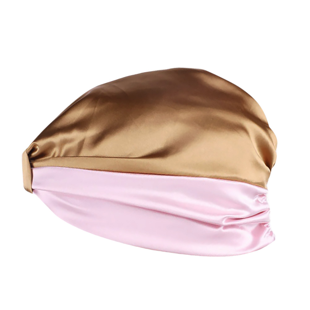 Khaki Pink Elastic Sleep Cap N - مراجعة Satin Hair Bonnet وسعره
