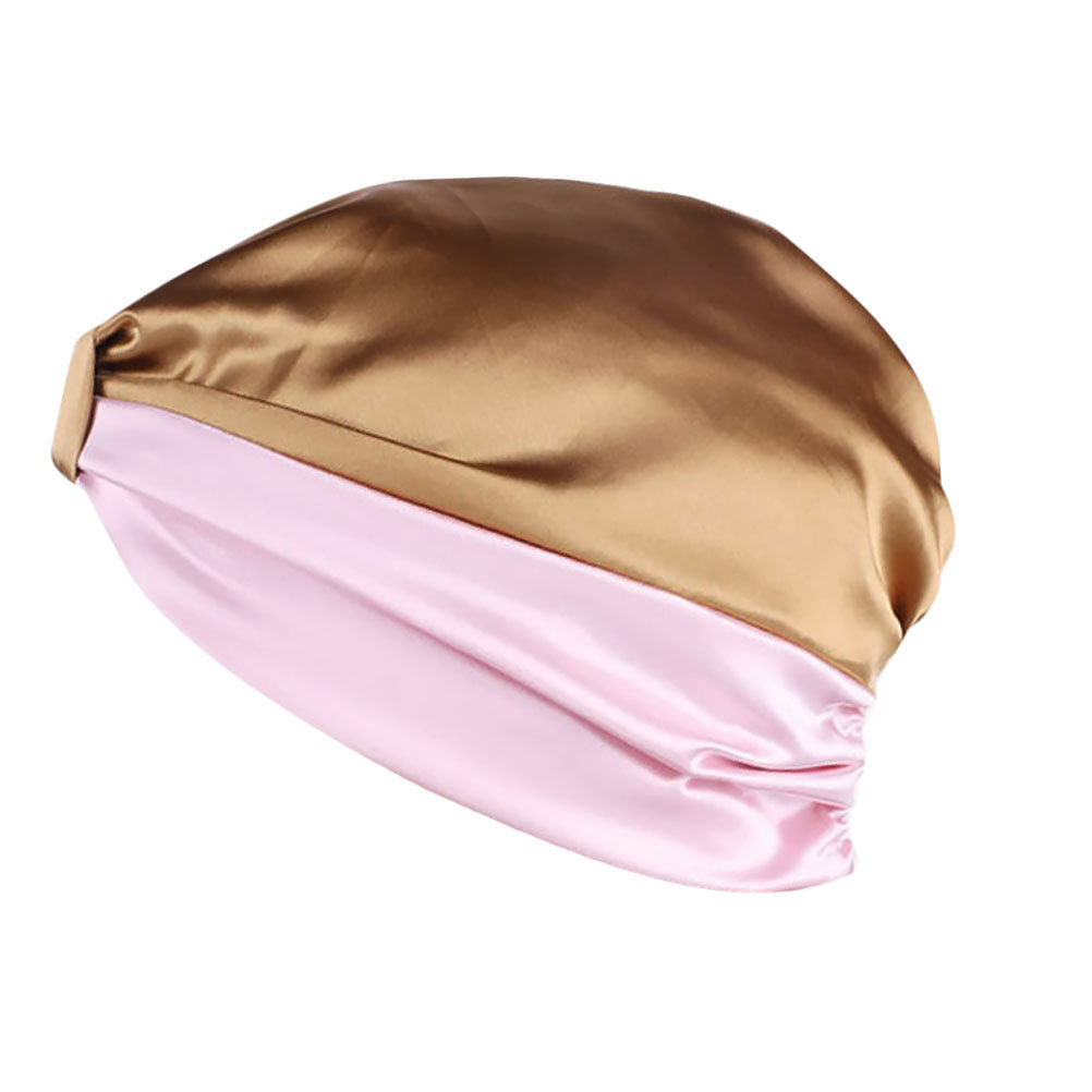 Khaki Pink Elastic Sleep Cap N - مراجعة Satin Hair Bonnet وسعره