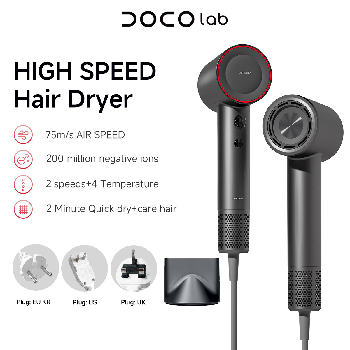 DOCO Hair Dryer High Speed 75m - مراجعة Hair Care Lab وسعره