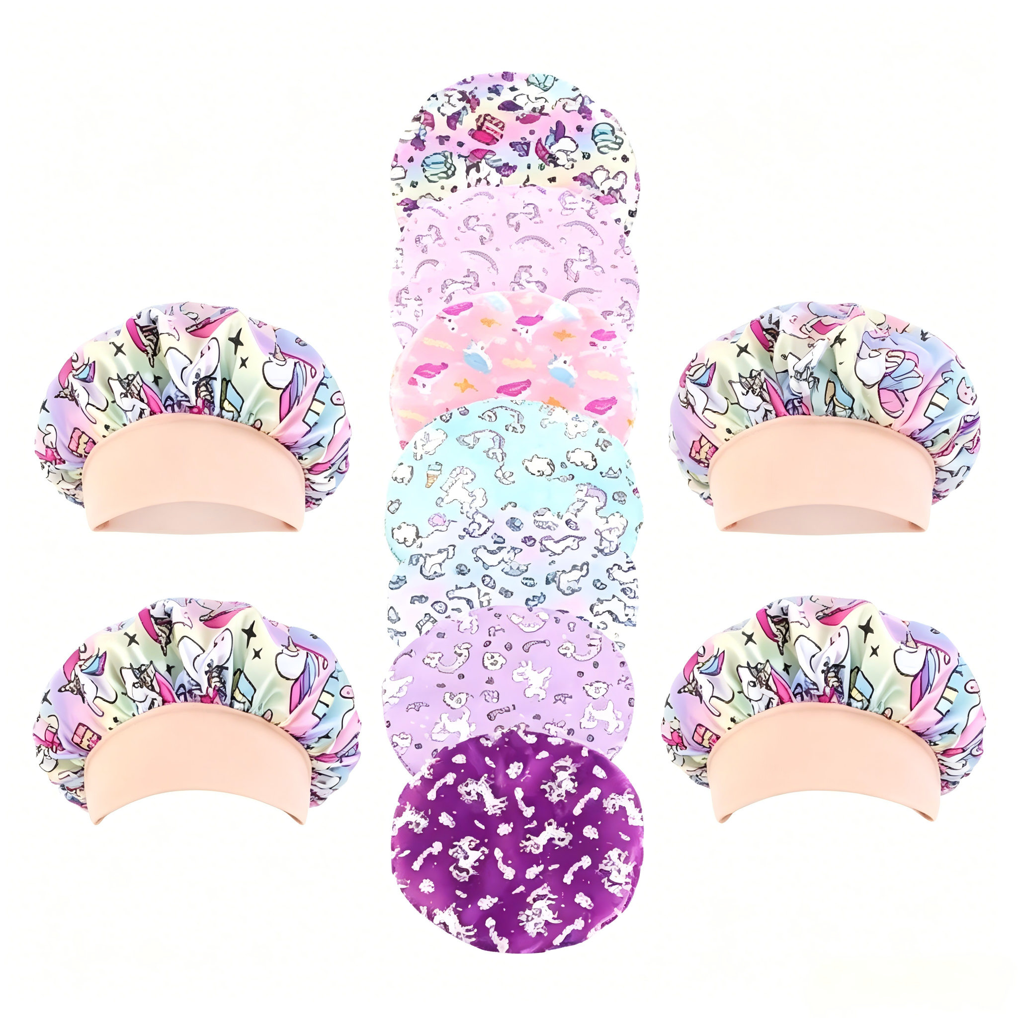 1PCS Cartoon Unicorn Printed K - مراجعة Satin Hair Bonnet وسعره