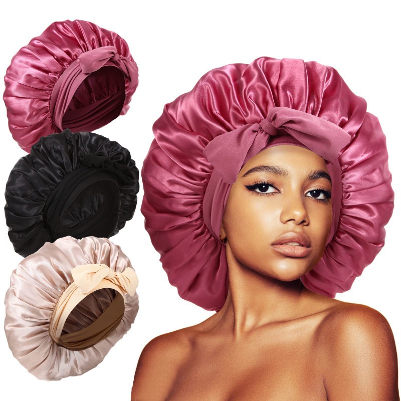 1pc Satin Silk Hair Bonnet Adj - مراجعة Satin Hair Bonnet وسعره