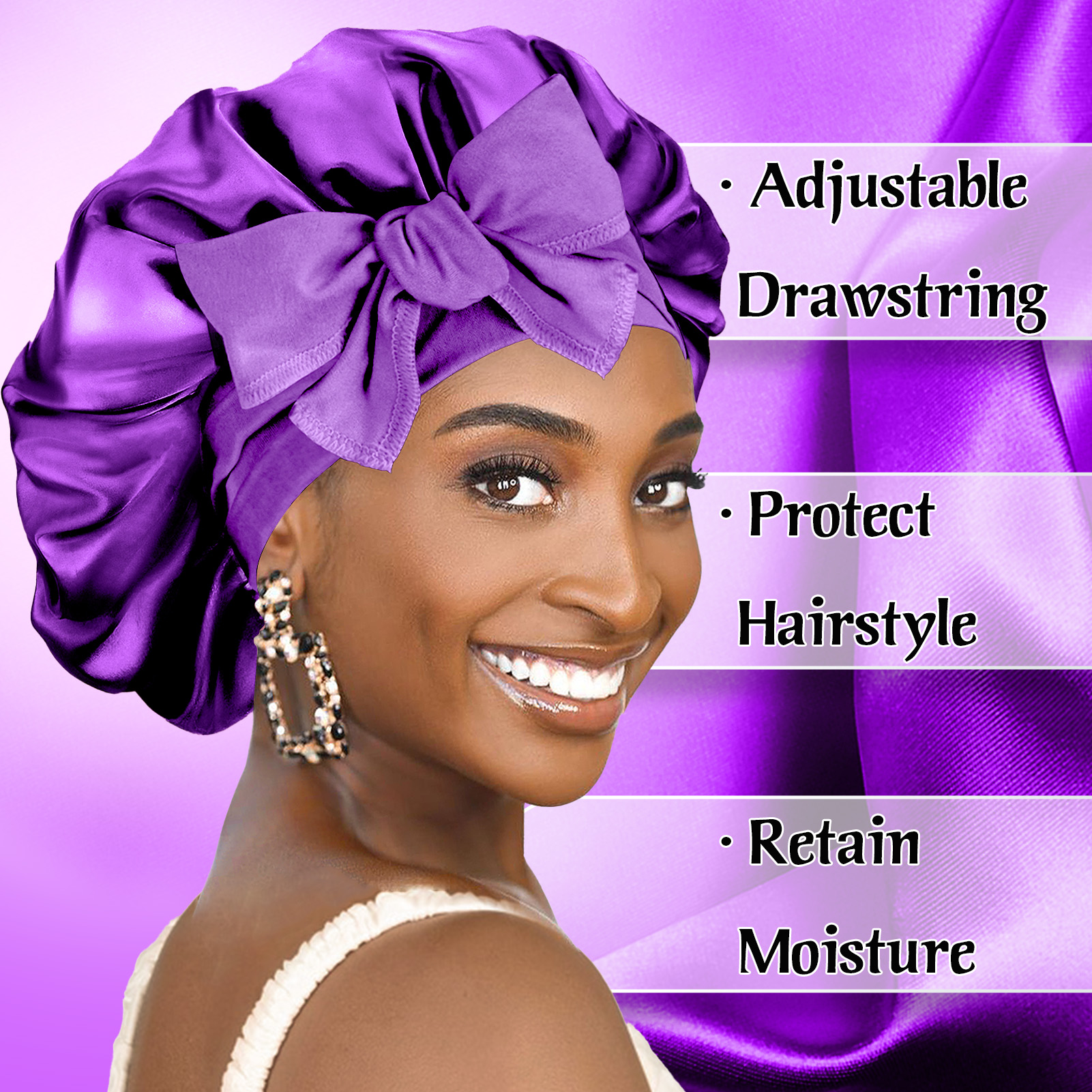 Natural Hair Care Set with Sat - مراجعة Satin Hair Bonnet وسعره