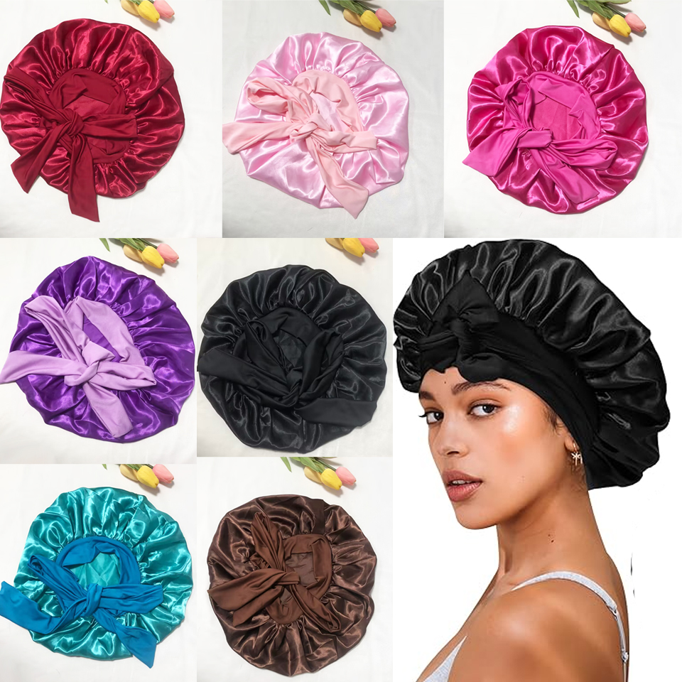 Satin Solid Sleeping Hat Silky - مراجعة Satin Hair Bonnet وسعره