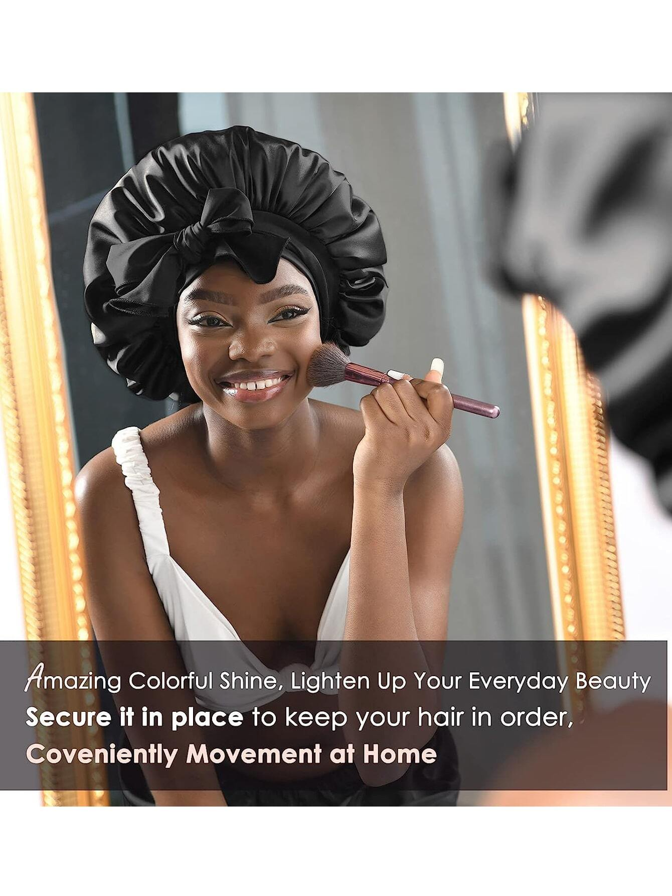 Satin Solid Sleeping Hat Silky - مراجعة Satin Hair Bonnet وسعره