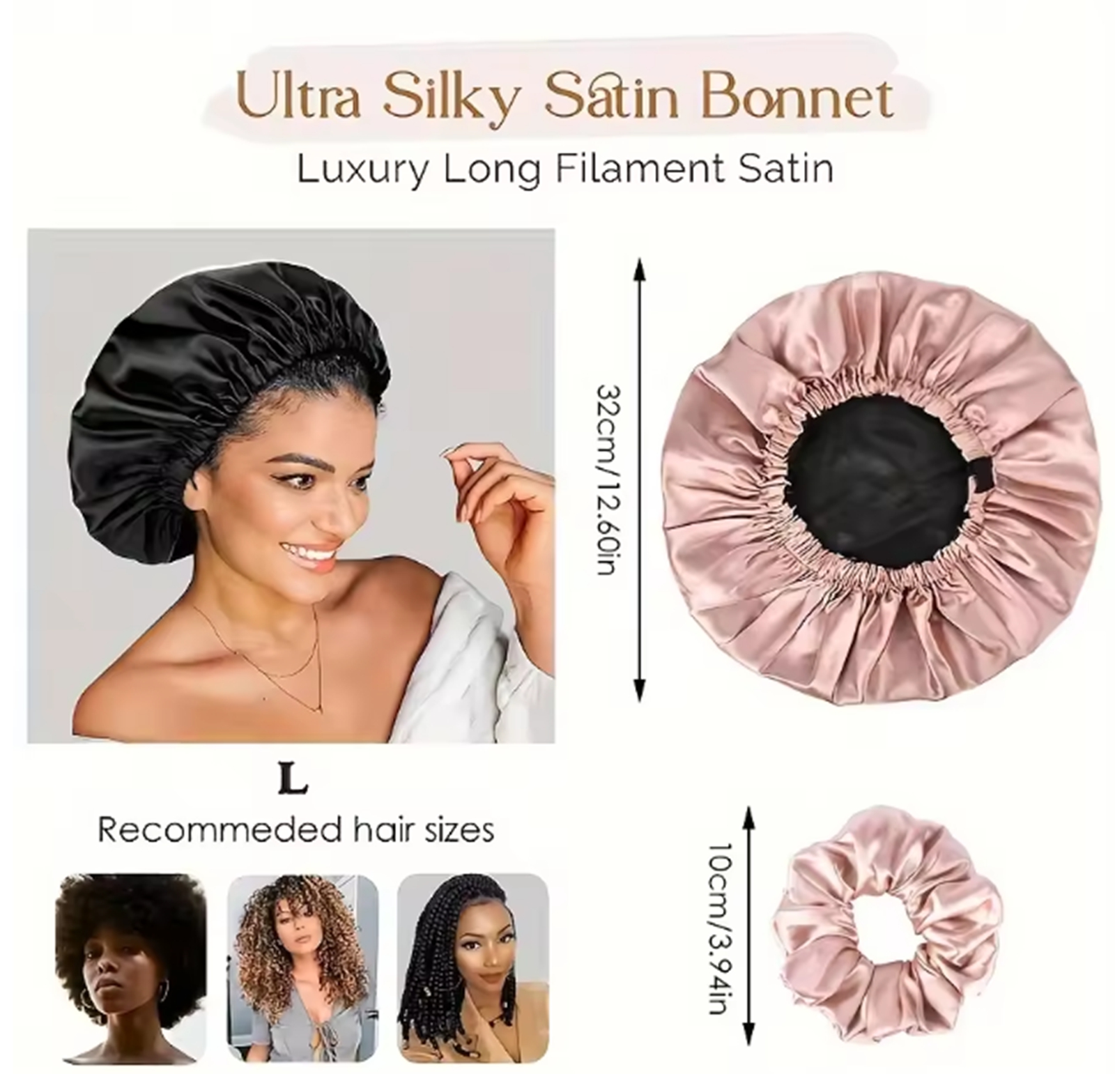 Reversible Double Layer Satin  - مراجعة Satin Hair Bonnet وسعره