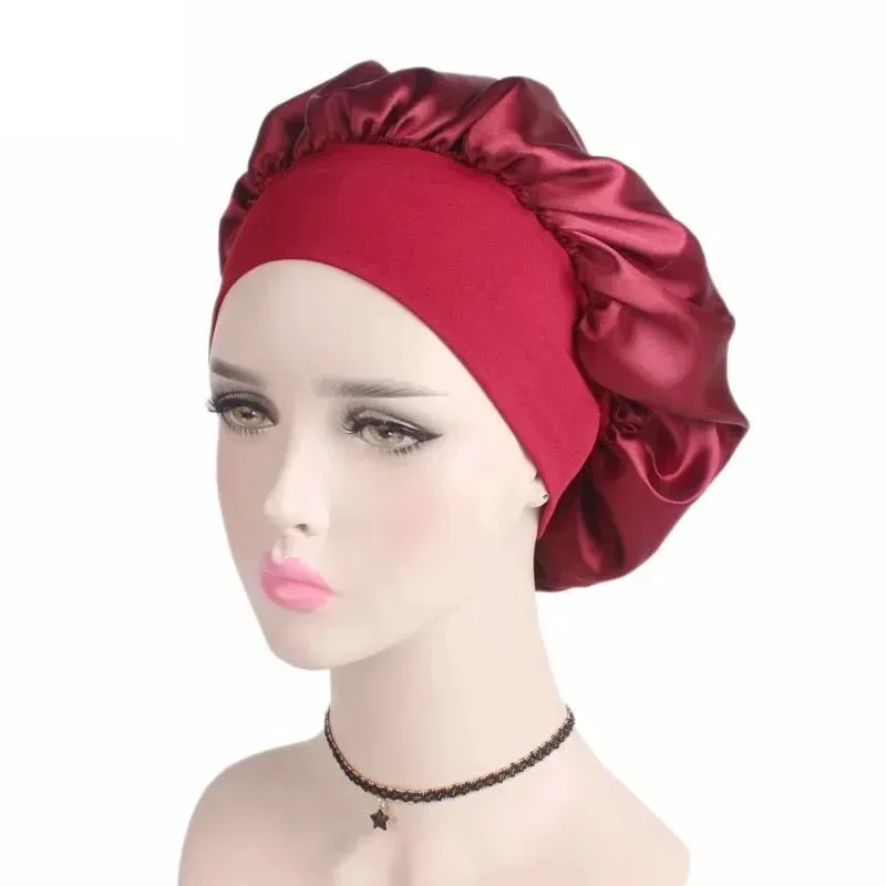 1-4pcs Women Night Sleep Hair  - مراجعة Satin Hair Bonnet وسعره