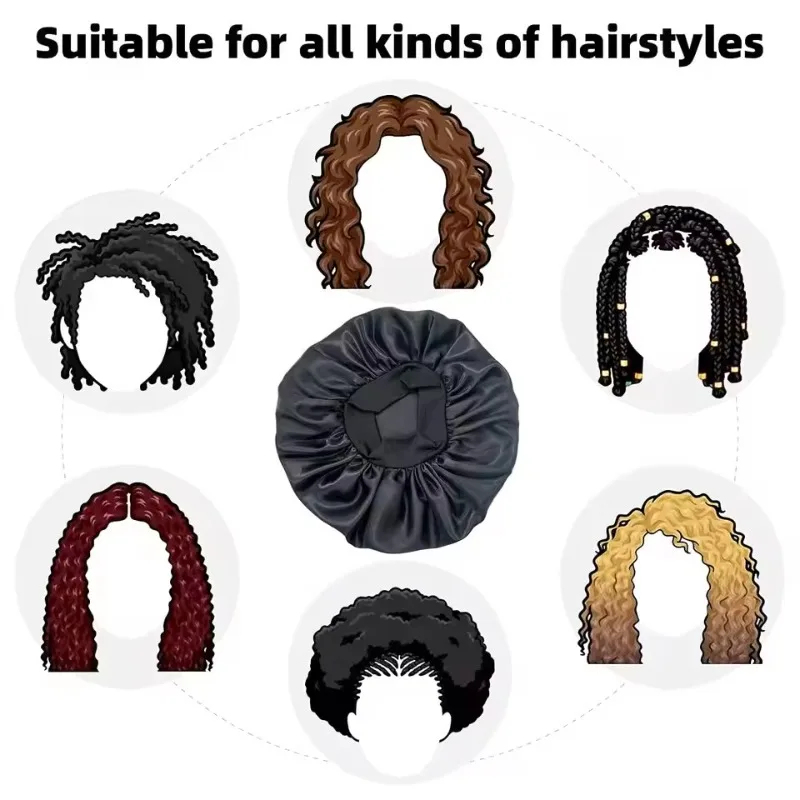 1-4pcs Women Night Sleep Hair  - مراجعة Satin Hair Bonnet وسعره