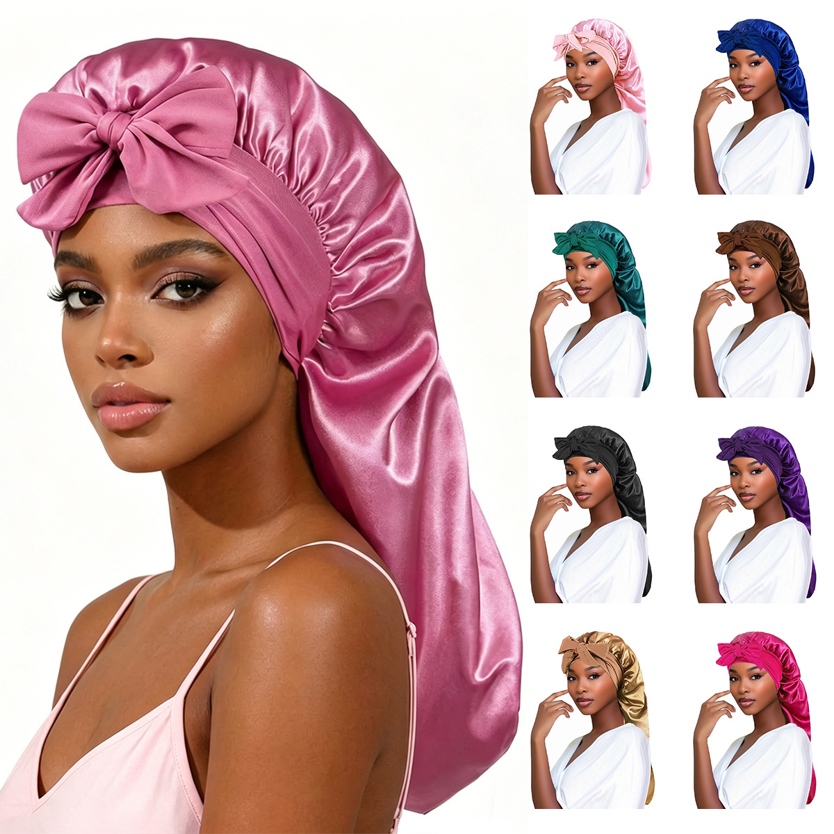Long Satin Bonnet for Women, S - مراجعة Hair Care Daily Routine وسعره