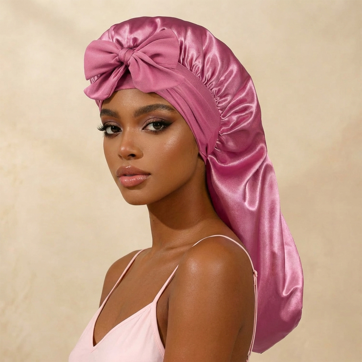 Long Satin Bonnet for Women, S - مراجعة Hair Care Daily Routine وسعره