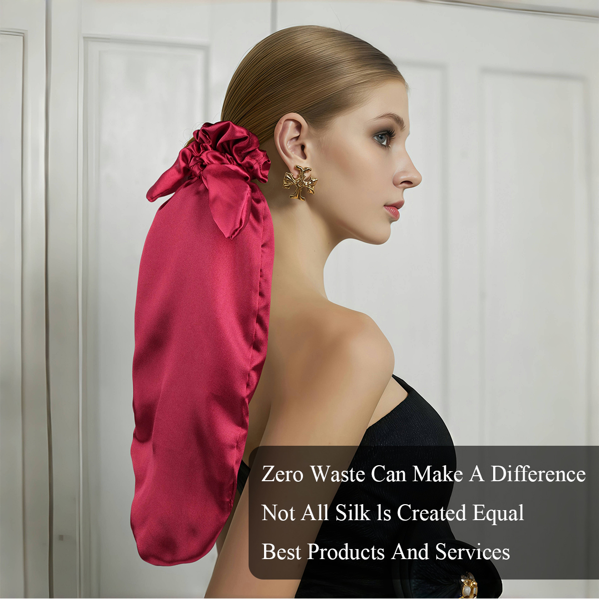Satin Sleep Cap with Hair Bow  - مراجعة Satin Hair Bonnet وسعره