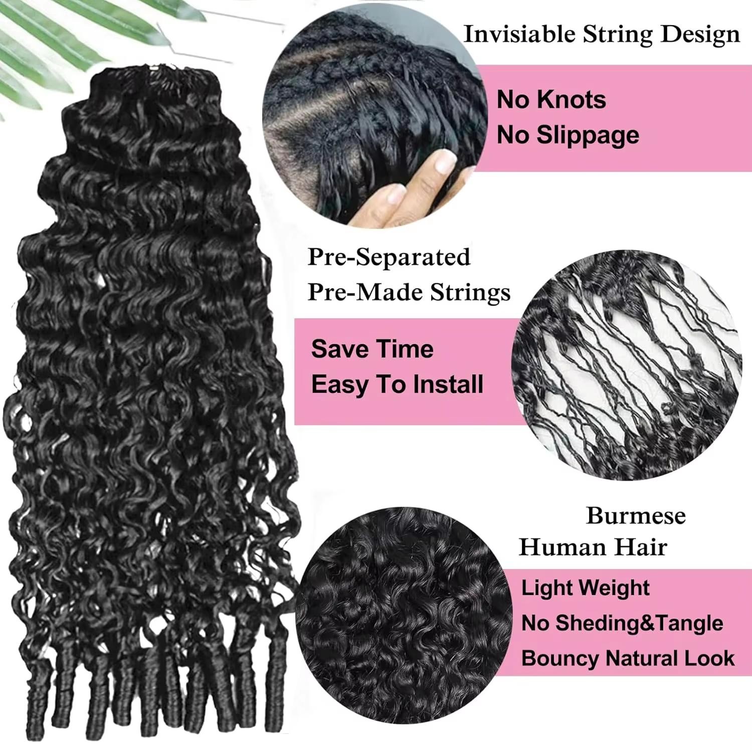 Burmese Curly Crochet Human Ha - مراجعة Hair Care Color وسعره